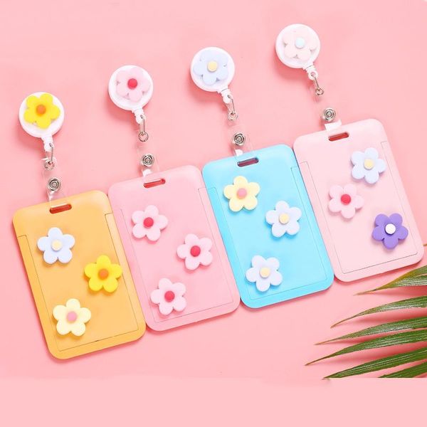 card holders korean style women holder case cartoon flower creative student retractable badge reel clip id, Brown;gray
card holders korean style women holder case cartoon flower creative student retractable badge reel clip id, Brown;gray