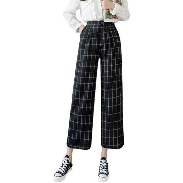 women's pants & capris spring summer plaid cotton linen loose straight thin high waist elastic wide leg female korean trousers, Black;white
women's pants & capris spring summer plaid cotton linen loose straight thin high waist elastic wide leg female korean trousers, Black;white