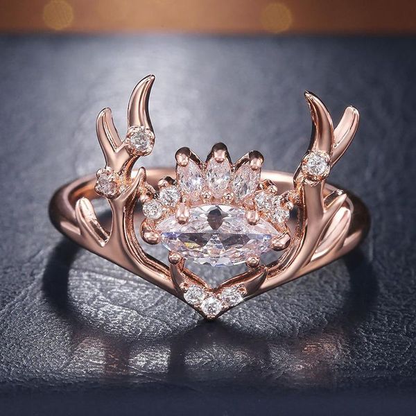 wedding rings delicate sweet deer elk antlers for women girl cute rose gold filled white cut zircon engagement jewelry, Slivery;golden
wedding rings delicate sweet deer elk antlers for women girl cute rose gold filled white cut zircon engagement jewelry, Slivery;golden