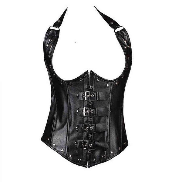 waist tummy shaper imitation leather black rivet gothic court corset 
waist tummy shaper imitation leather black rivet gothic court corset