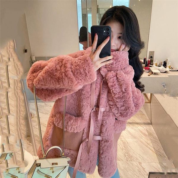 women's fur & faux fashion lamb wool coat female autumn winter jackets korean 2021 warm short outerwear thick plush fleece m754, Black
women's fur & faux fashion lamb wool coat female autumn winter jackets korean 2021 warm short outerwear thick plush fleece m754, Black