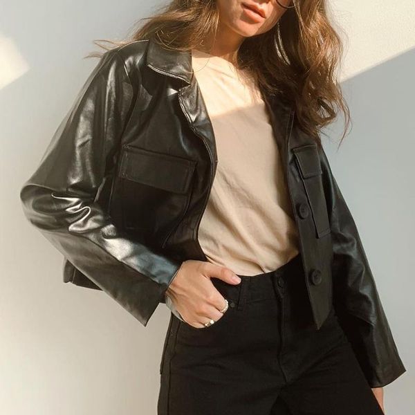 women's leather & faux floy fashion spring loose high imitation coat women elegant pockets pu jackets black short coats ladies
women's leather & faux floy fashion spring loose high imitation coat women elegant pockets pu jackets black short coats ladies