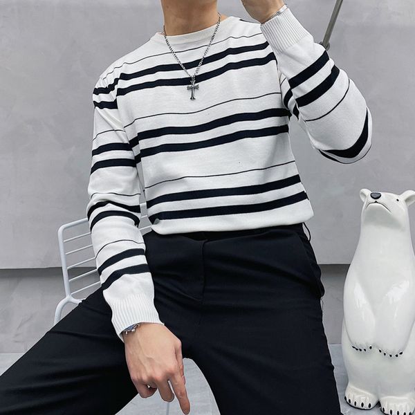 winter striped men's slim fashion retro knitted pullover men streetwear style sweater mens clothes -3xl y1gc, White;black
winter striped men's slim fashion retro knitted pullover men streetwear style sweater mens clothes -3xl y1gc, White;black