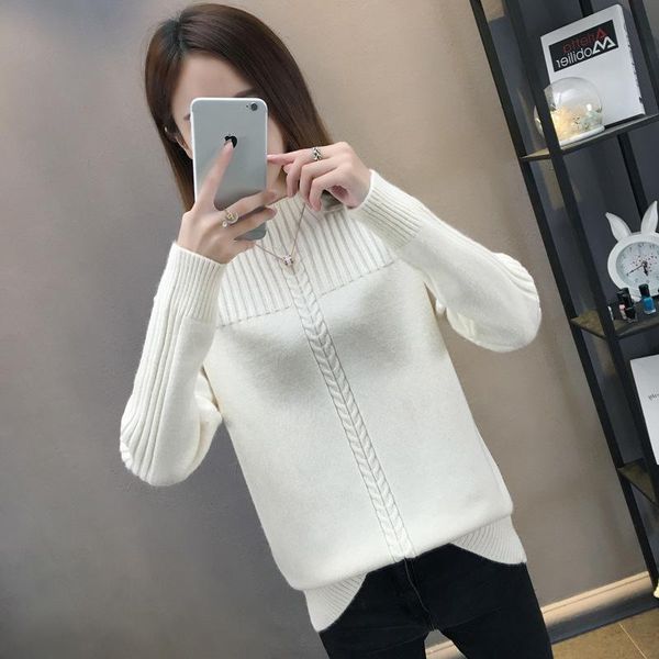 women's sweaters turtleneck sweater white thickened thermal hedging short loose 2021 autumn/winter base shirt, White;black
women's sweaters turtleneck sweater white thickened thermal hedging short loose 2021 autumn/winter base shirt, White;black