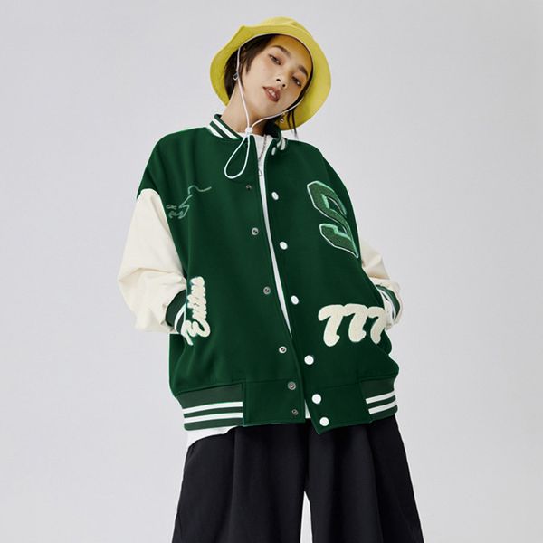 women fashion clothing trends streetwear style pu leather stitching embroidery baseball uniform female jacket bomber jacket 220217, Black;brown
women fashion clothing trends streetwear style pu leather stitching embroidery baseball uniform female jacket bomber jacket 220217, Black;brown