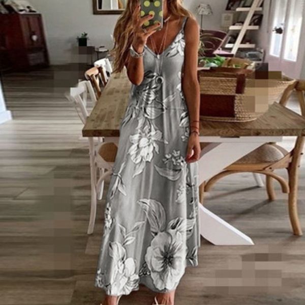 2021 new vintage women print boho sleeveless beach maxi es summer v-neck party long sling vestidos s2xf, Black;gray
2021 new vintage women print boho sleeveless beach maxi es summer v-neck party long sling vestidos s2xf, Black;gray