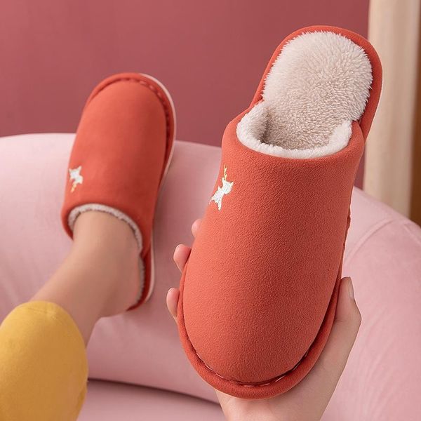 slippers female cotton women men winter comfortable warm short plush deer shoes non-slip indoor bedroom home couple, Black
slippers female cotton women men winter comfortable warm short plush deer shoes non-slip indoor bedroom home couple, Black