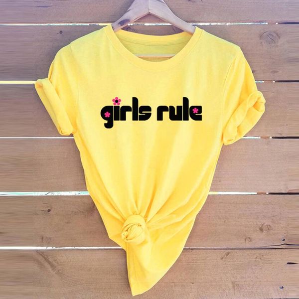 summer t-shirt girls rule letter printed female short sleeve casual tee crew neck 6 colors, White
summer t-shirt girls rule letter printed female short sleeve casual tee crew neck 6 colors, White