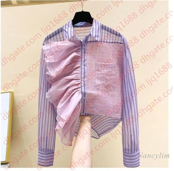 2020 spring and autumn women's korean-style loose striped shirt new ruffle blouse fashion girls ladies blusas mujer de moda1, White
2020 spring and autumn women's korean-style loose striped shirt new ruffle blouse fashion girls ladies blusas mujer de moda1, White