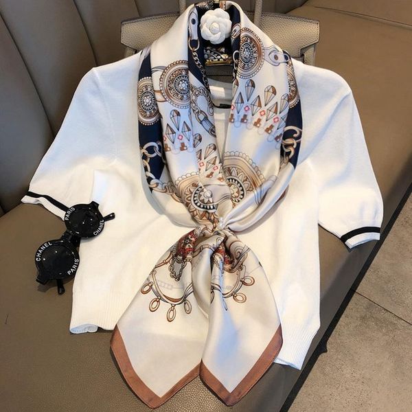 scarves 2021 fashion silk square scarf for women 90*90cm neck hair tie band bag warp soft hijab headscarf female foulard, Blue;gray
scarves 2021 fashion silk square scarf for women 90*90cm neck hair tie band bag warp soft hijab headscarf female foulard, Blue;gray