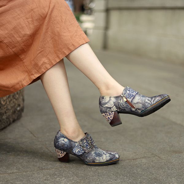 2021 spring chine feng shui ink painting printing thick heel women's high-heeled single sho, Black
2021 spring chine feng shui ink painting printing thick heel women's high-heeled single sho, Black