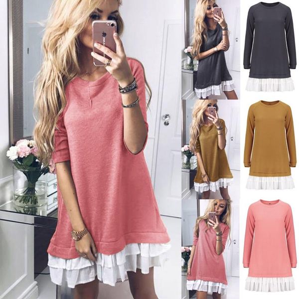 casual dresses 2021 autumn women's long-sleeved dress stitching fashion pleated vintage 2068, Black;gray
casual dresses 2021 autumn women's long-sleeved dress stitching fashion pleated vintage 2068, Black;gray