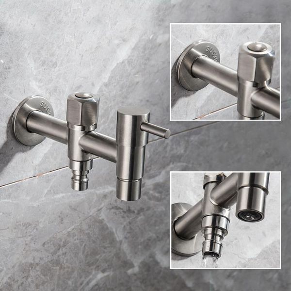 304 stainless steel one in two out wall mounted washing machine sink mop pool outdoor garden faucet bathroom faucet
304 stainless steel one in two out wall mounted washing machine sink mop pool outdoor garden faucet bathroom faucet