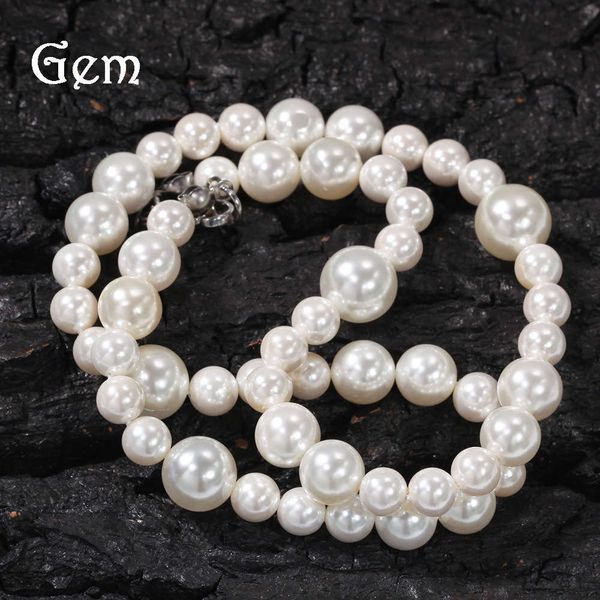 hip hop simple pearl necklace 6 mm 8 mm 10 mm size mixed bead multi size necklace for men and women, Silver
hip hop simple pearl necklace 6 mm 8 mm 10 mm size mixed bead multi size necklace for men and women, Silver