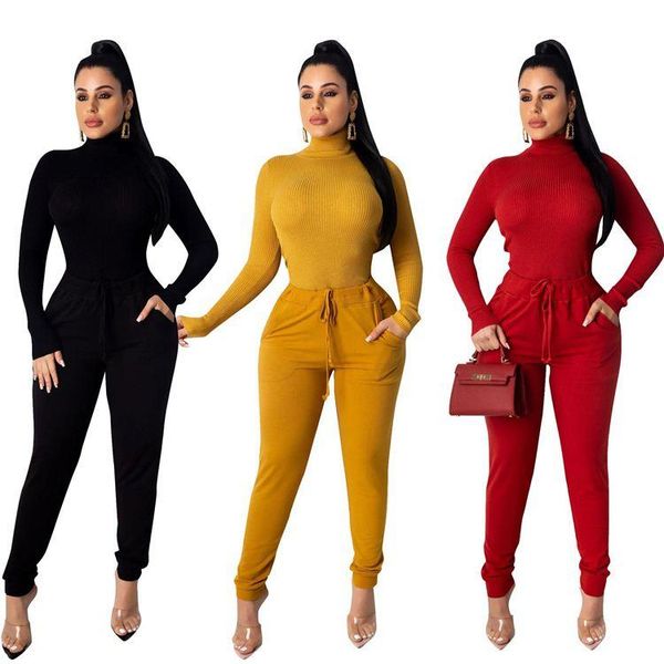 two piece dress women fashion long sleeve high neck solid color ourfits tracksuits 2 set clothing, White
two piece dress women fashion long sleeve high neck solid color ourfits tracksuits 2 set clothing, White