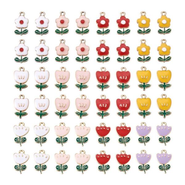 charms 48pcs/box flower shape alloy pendants enamel cute mixed color for jewelry making diy bracelet necklace craft accessories, Bronze;silver
charms 48pcs/box flower shape alloy pendants enamel cute mixed color for jewelry making diy bracelet necklace craft accessories, Bronze;silver