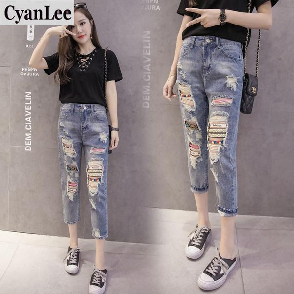 women's jeans denim women fashion hole ripped woman high waist boyfriend for casual ribbon pencil pants trousers, Blue
women's jeans denim women fashion hole ripped woman high waist boyfriend for casual ribbon pencil pants trousers, Blue