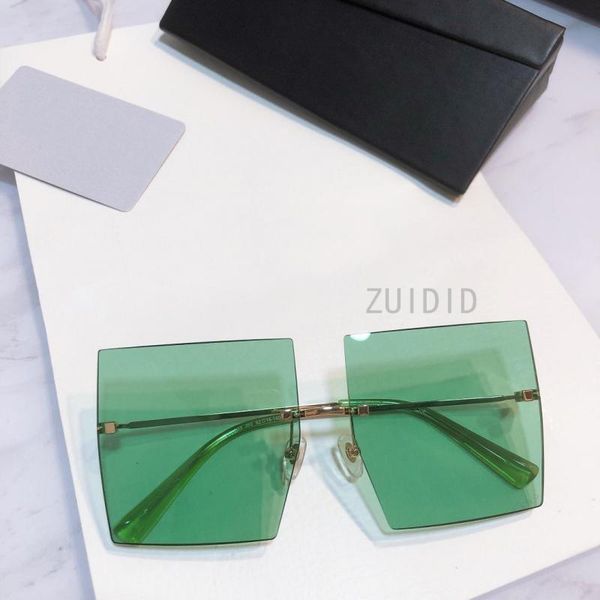 sunglasses oversize big square frame rimless clear green women unusual steampunk rectangle chrome eyewear men 2021 summer, White;black
sunglasses oversize big square frame rimless clear green women unusual steampunk rectangle chrome eyewear men 2021 summer, White;black