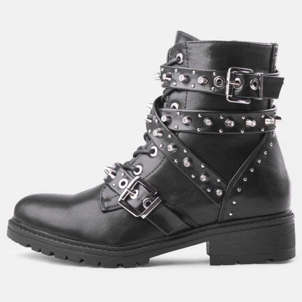 boots women leather ankle ladies autumn buckle short square heel rivet for woman black fall winter punk motocycle shoes
boots women leather ankle ladies autumn buckle short square heel rivet for woman black fall winter punk motocycle shoes
