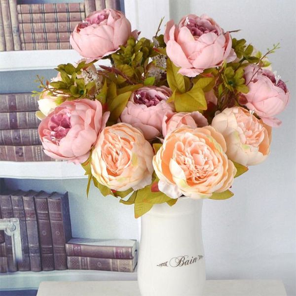 european silk artificial flowers bouquet fall vivid peony fake leaf for wedding coffee shop home party decoration props
european silk artificial flowers bouquet fall vivid peony fake leaf for wedding coffee shop home party decoration props