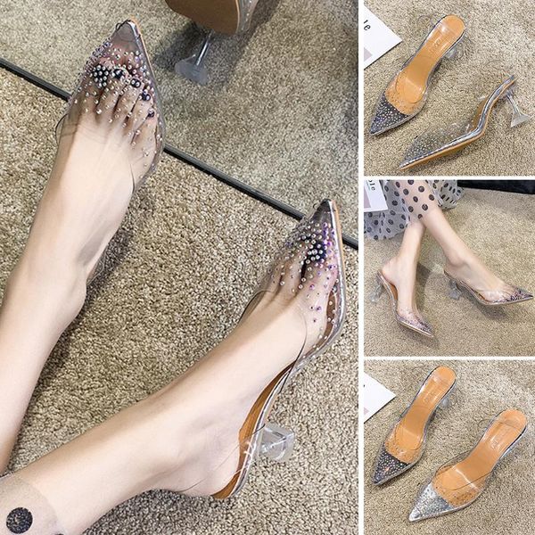 sandals women's ladies fashion crystal transparent peep toe high heels 2021 clear slippers women summer shoes, Black
sandals women's ladies fashion crystal transparent peep toe high heels 2021 clear slippers women summer shoes, Black