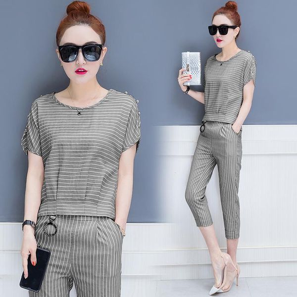 office lady slim stripe suit blouse short & capris pants 2021 summer new trousers two-piece clothing set women vestidos outfit, Gray
office lady slim stripe suit blouse short & capris pants 2021 summer new trousers two-piece clothing set women vestidos outfit, Gray