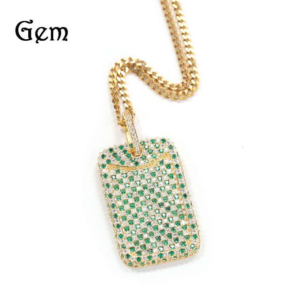 hip hop gumeng new heavy industry green zircon military pendant geometric square net red personality necklace, Silver
hip hop gumeng new heavy industry green zircon military pendant geometric square net red personality necklace, Silver