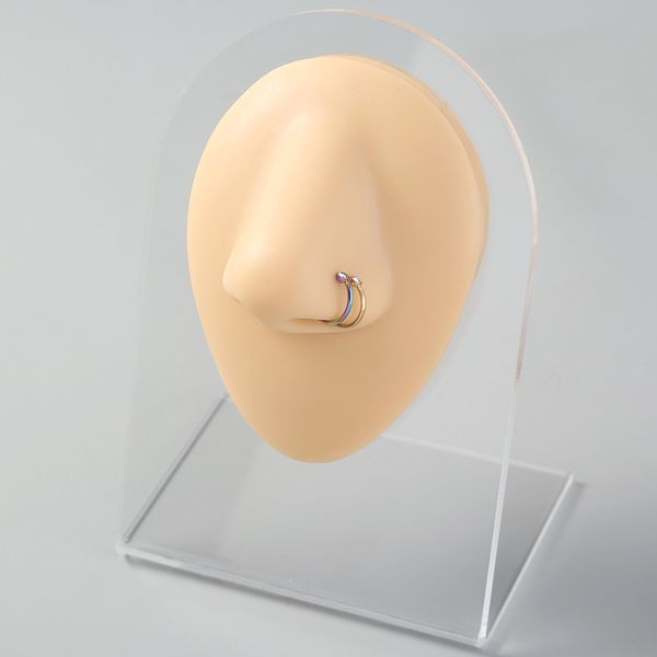 2021 selling c-shaped stainless steel rhine-stone ring nail set human body puncture false nose ornament, Silver
2021 selling c-shaped stainless steel rhine-stone ring nail set human body puncture false nose ornament, Silver