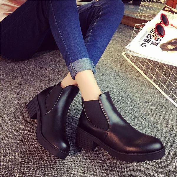 boots korean style 2021 spring and autumn chunky heel trendy women's ankle single-layer round toe, Black
boots korean style 2021 spring and autumn chunky heel trendy women's ankle single-layer round toe, Black