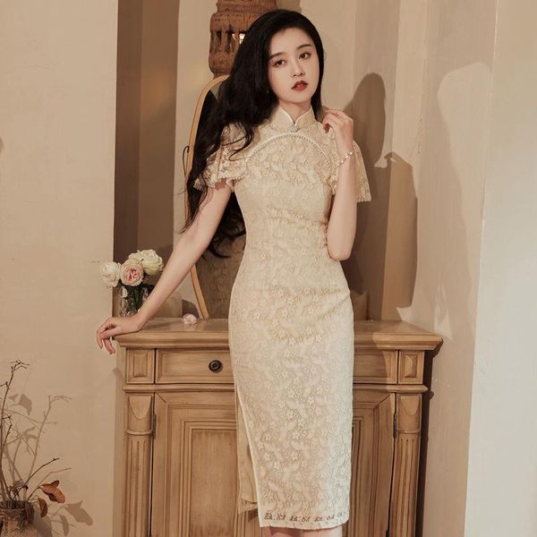 ethnic clothing modern cheongsam summer chinese national retro style solid color floral embroidery lace pearl shawl qipao formal party dress, Red
ethnic clothing modern cheongsam summer chinese national retro style solid color floral embroidery lace pearl shawl qipao formal party dress, Red