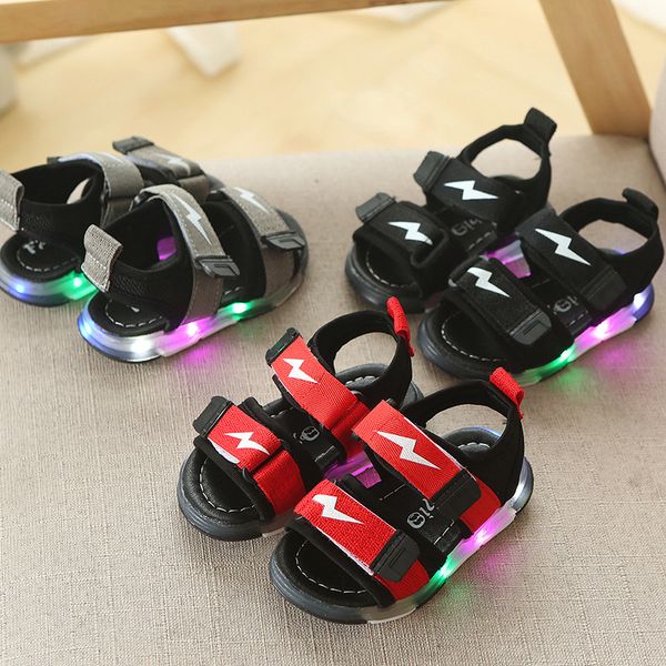 summer kids led glowing sandals boys girls sport casual light shoes children baby flat shoes kids beach leather sandals, Black;red
summer kids led glowing sandals boys girls sport casual light shoes children baby flat shoes kids beach leather sandals, Black;red