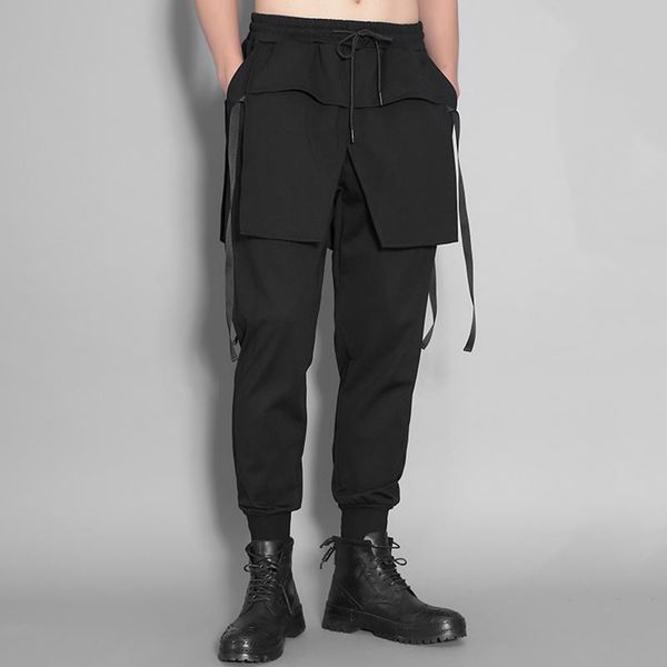 trendy dark three-dimensional cut with fake two pieces of stitching leisure feet nine sports pants men autumn and winter, Black
trendy dark three-dimensional cut with fake two pieces of stitching leisure feet nine sports pants men autumn and winter, Black