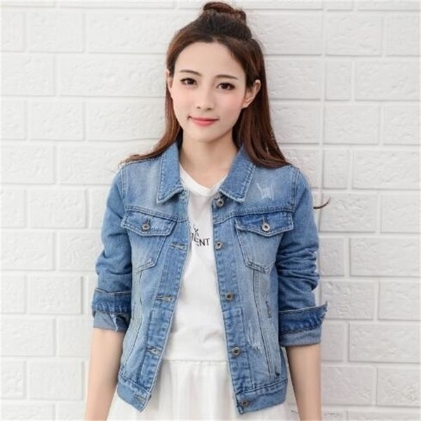 fashion jeans jacket women spring 2xl xl autumn hand brush long sleeve stretch short denim jacket white pink coats t200319, Black;brown
fashion jeans jacket women spring 2xl xl autumn hand brush long sleeve stretch short denim jacket white pink coats t200319, Black;brown
