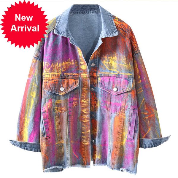 fall 2021 women clothing new personality street gradually discoloration graffiti fashion loose denim coat jean jacket for woman, Black;brown
fall 2021 women clothing new personality street gradually discoloration graffiti fashion loose denim coat jean jacket for woman, Black;brown