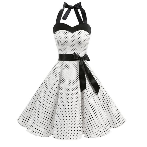 Elegant Polka Dots Short Cocktail Dress Sexy Ribbons Halter Neck Sashes Backless Summer Dress 2021, Black
Elegant Polka Dots Short Cocktail Dress Sexy Ribbons Halter Neck Sashes Backless Summer Dress 2021, Black