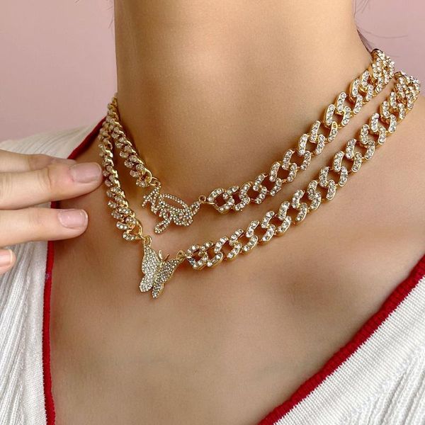 chains gothic multilayer cuban link chain angel letter necklace punk iced out rhinestone butterfly chunky necklaces for women jewelry, Silver
chains gothic multilayer cuban link chain angel letter necklace punk iced out rhinestone butterfly chunky necklaces for women jewelry, Silver