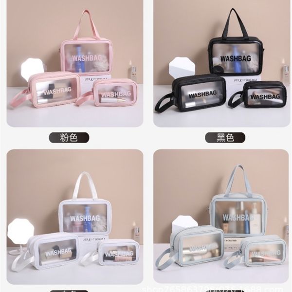 women's transparent portable travel waterproof washing storage pvc frosted large capacity cosmetic bag
women's transparent portable travel waterproof washing storage pvc frosted large capacity cosmetic bag