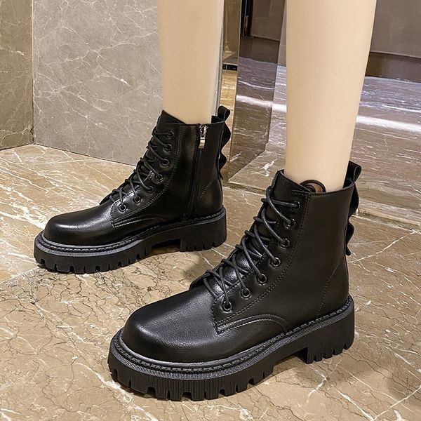 martin british style autumn and winter 2021 leisure thick soled motorcycle side zipper short boot, Black
martin british style autumn and winter 2021 leisure thick soled motorcycle side zipper short boot, Black