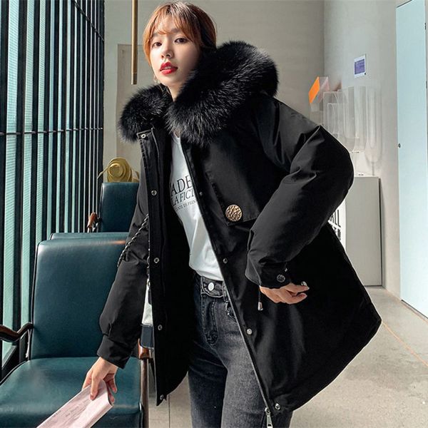 2021 New Plus size fur collar with hood parkers down cotton female parka padded winter jacket thicken by lining warm coats S7GS, Black
2021 New Plus size fur collar with hood parkers down cotton female parka padded winter jacket thicken by lining warm coats S7GS, Black