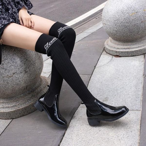 boots shoes socks 2021 spring fashion knee high women's knitted silk stockings elastic, Black
boots shoes socks 2021 spring fashion knee high women's knitted silk stockings elastic, Black