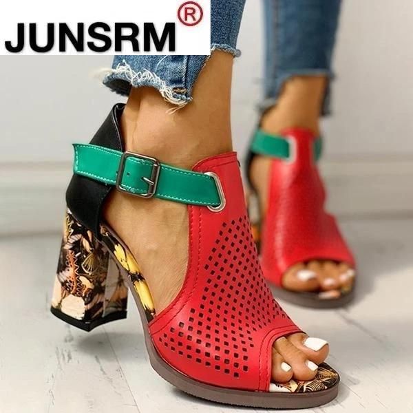 women's sandals female high heels zapatos de mujer 2021 peep toe summer ladies shoes pu buckle cover heel hollow out breathable, Black
women's sandals female high heels zapatos de mujer 2021 peep toe summer ladies shoes pu buckle cover heel hollow out breathable, Black