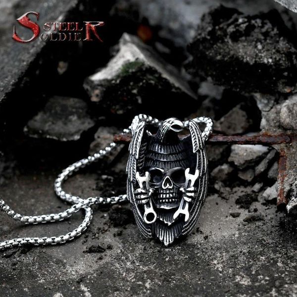 pendant necklaces steel soldier grim reaper death scythe skull animal stainless quality for men good detail titanium jewelry, Silver
pendant necklaces steel soldier grim reaper death scythe skull animal stainless quality for men good detail titanium jewelry, Silver