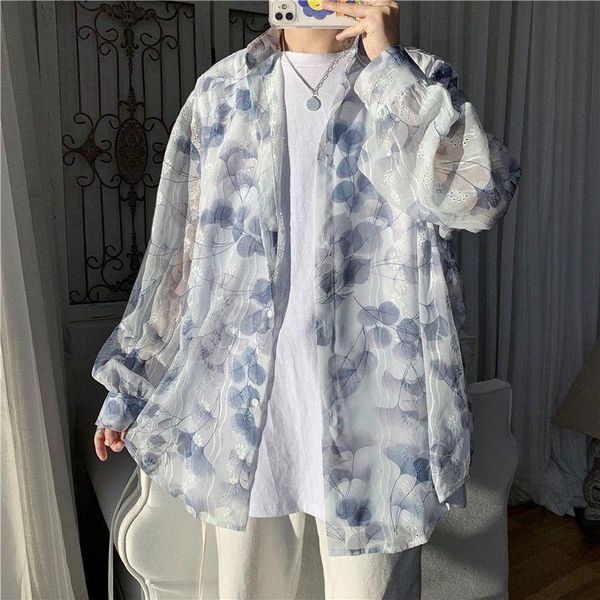 men's casual shirts summer thin fashion printed men streetwear korean loose long-sleeved mens flower -2xl, White;black
men's casual shirts summer thin fashion printed men streetwear korean loose long-sleeved mens flower -2xl, White;black