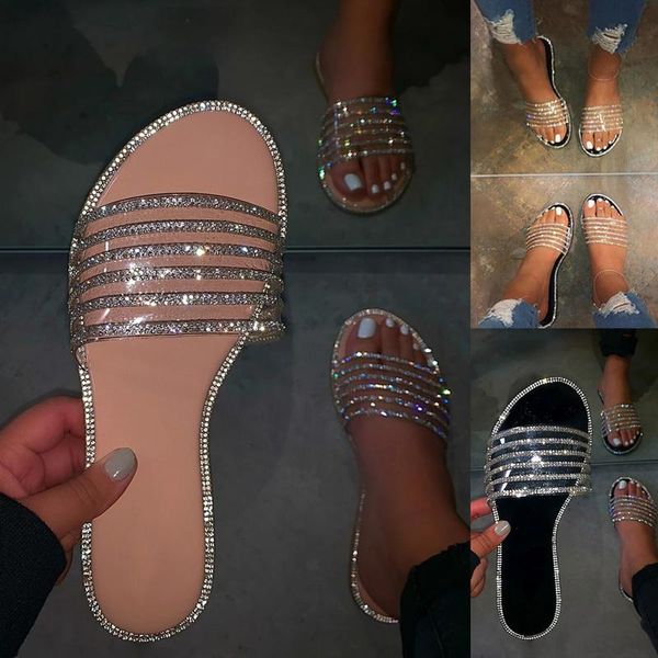 slippers summer women pu transparent bling woman beach sandals clear slides flats home ladies jelly shoes dropshiping, Black
slippers summer women pu transparent bling woman beach sandals clear slides flats home ladies jelly shoes dropshiping, Black