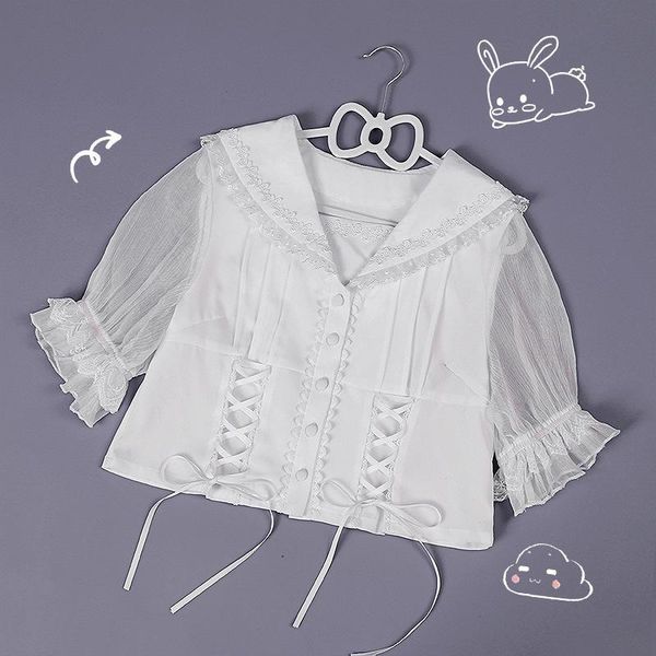 women's blouses & shirts original design little white cute summer ear sailor collar short sleeve shirt lolita blouse
women's blouses & shirts original design little white cute summer ear sailor collar short sleeve shirt lolita blouse
