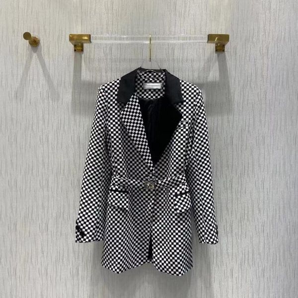women's jackets high street est 2021 runway designer blazer women's houndstooth print belt slim fitting textured long jacket, Black;brown
women's jackets high street est 2021 runway designer blazer women's houndstooth print belt slim fitting textured long jacket, Black;brown