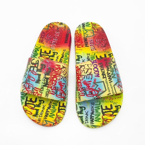 slippers 2021 summer fashion creative graffiti word thick-soled flat sandals and outdoor women's shoes sandalias mujer, Black
slippers 2021 summer fashion creative graffiti word thick-soled flat sandals and outdoor women's shoes sandalias mujer, Black