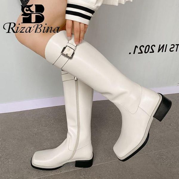 boots rizabina women shoes real leather knee high thick heels buckle fashion winter long boot outdoor ladies footwear size 34-39, Black
boots rizabina women shoes real leather knee high thick heels buckle fashion winter long boot outdoor ladies footwear size 34-39, Black
