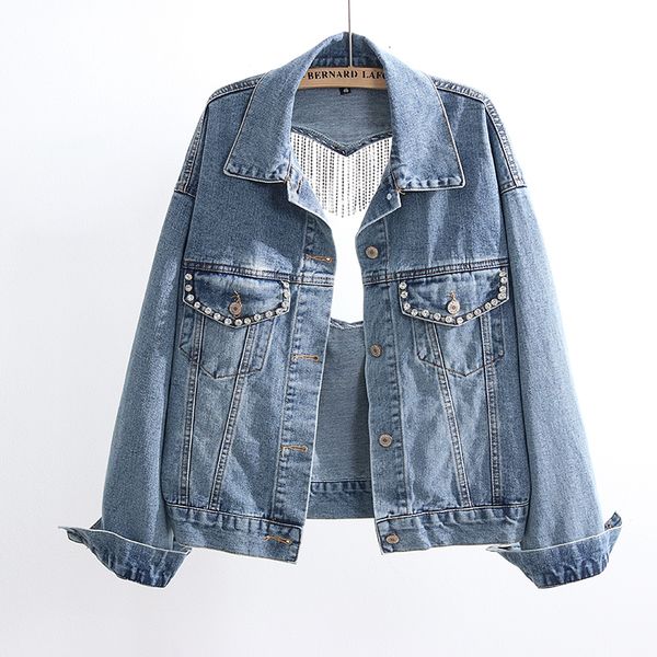 streetwear fashion women casual loose short outerwear cut out backless tassel rhinestones denim jacket coat female mc8p, Black;brown
streetwear fashion women casual loose short outerwear cut out backless tassel rhinestones denim jacket coat female mc8p, Black;brown