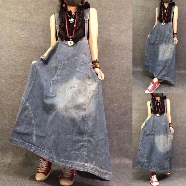 women spaghetti strap bleached denim dress ladies loose denim patchwork dresses female 2021 dress, Black;gray 
women spaghetti strap bleached denim dress ladies loose denim patchwork dresses female 2021 dress, Black;gray